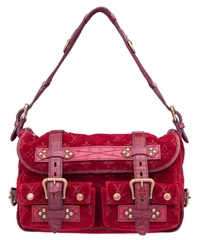 Louis Vuitton Red Velour Clyde Mon Shoulder Bag - Limited Edition