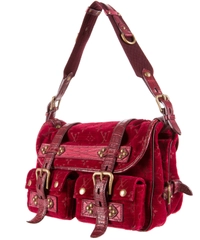 Louis Vuitton Red Velour Clyde Mon Shoulder Bag - Limited Edition