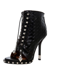 Givenchy Black Woven Lace-Up Ankle Boot