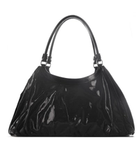 Gucci Black Patent Leather D Ring Hobo Bag