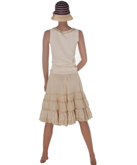  Blumarine  Sandcolor Lace and Cotton Ruffle Skirt and Top