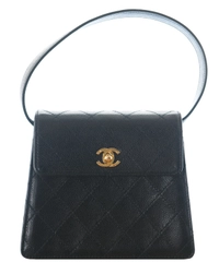 Vintage Chanel Black Caviar Quilted Mini Top Handle