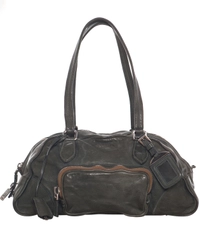 Prada Olive Green Leather Bowler Bag