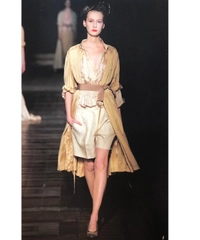 SS 2006 Dries van Noten Runway Pearl Grey Silk Coat