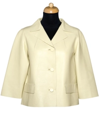 Marni White Yellow Leather Jacket