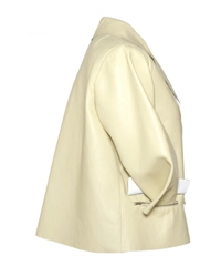 Marni White Yellow Leather Jacket