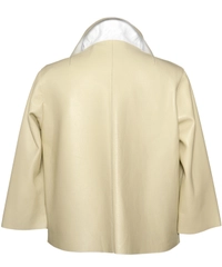 Marni White Yellow Leather Jacket