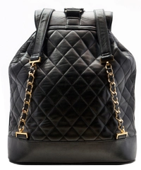 Chanel Zwart Lederen Jumbo Rugtas