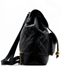 Chanel Zwart Lederen Jumbo Rugtas