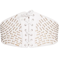 Azzedine Alaïa White Cut-Out And Laced Up Leather Belt