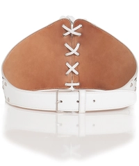 Azzedine Alaïa White Cut-Out And Laced Up Leather Belt