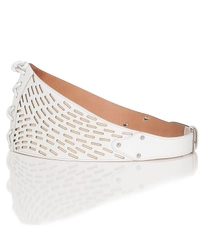 Azzedine Alaïa White Cut-Out And Laced Up Leather Belt