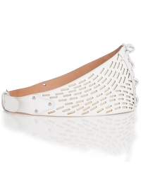 Azzedine Alaïa White Cut-Out And Laced Up Leather Belt
