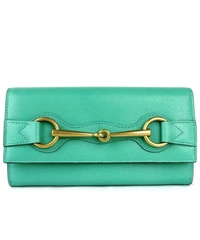 Gucci Jasmine Green Leather Continental Horsebit Wallet