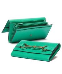 Gucci Jasmine Green Leather Continental Horsebit Wallet