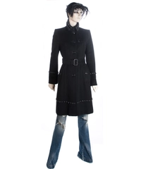 Burberry Belted Wool & Cashmere Studded Trench Coat