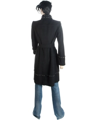 Burberry Belted Wool & Cashmere Studded Trench Coat