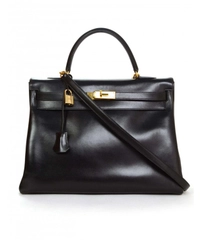 Hermès Kelly Retourne Black Box Calf 35 GHW