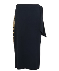 Dries van Noten Black Wool Skirt with Gold Embellishment