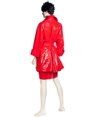 Frans Molenaar Red Patent Trench Coat w Skirt