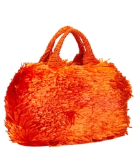 Prada Orange Raffia Grass Bag