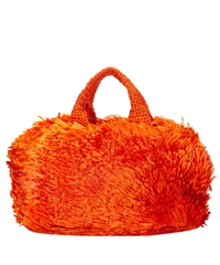 Prada Orange Raffia Grass Bag