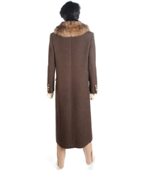 Yves Saint Laurent 'Rive Gauche' Brown Coat with Fox Fur
