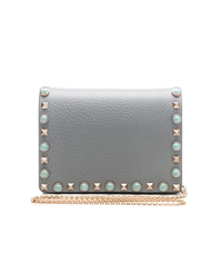 Valentino Garavani Blue Leather Rockstud Rolling Crossbody Bag