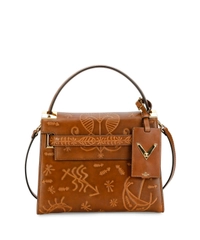 Valentino Santeria Embossed My Rockstud Top Handle Bag