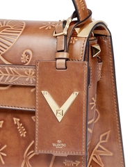 Valentino Santeria Embossed My Rockstud Top Handle Bag