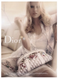 Christian Dior Diorissimo Embroidered Flowers Frame Satchel Bag
