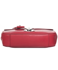 Ralph Lauren Red Leather Carlyle Crossbody Bag