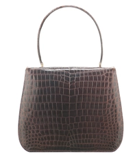 Vintage Brown Crocodile Belly Skin Handbag