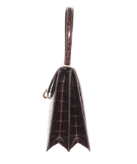 Vintage Brown Crocodile Belly Skin Handbag