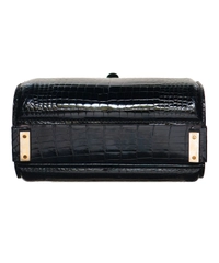 Vintage Black Crocodile Belly Skin Handbag