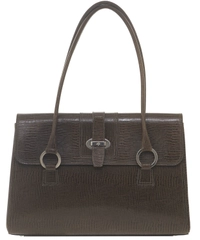 Mulberry Brown embossed Leather Handbag