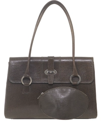 Mulberry Brown embossed Leather Handbag
