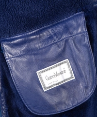 Gianni Versace Sheepskin Shearling Leather Coat with Hoodx