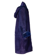 Gianni Versace Sheepskin Shearling Leather Coat with Hoodx
