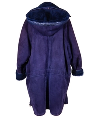 Gianni Versace Sheepskin Shearling Leather Coat with Hoodx