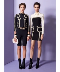 Moschino Bustier Jurk in Zwarte Zijde