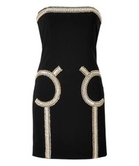 Moschino Bustier Jurk in Zwarte Zijde