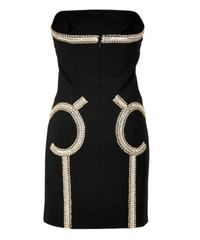 Moschino Bustier Jurk in Zwarte Zijde