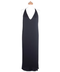 The Row Black Pleated Dress