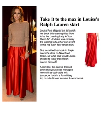 Ralph Lauren Red Silk Satin Full Length Drawstring Maxi Skirt