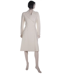 Alaïa White Wool Princess Coat