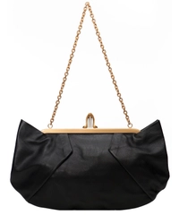 Christian Louboutin Black Leather Loubis Angel Clutch