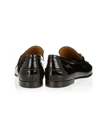 Gucci Black Patent Leather Horsebit Loafers