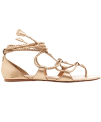 Hermès Gold Gladiator Ankle Strap Flat Sandals
