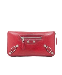 Balenciaga Vermillion Motocross Money Continental Wallet